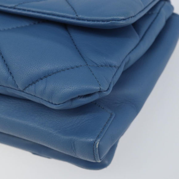 Salvatore Ferragamo Vala Umhängetasche Leder Blau Gold Original 169096V