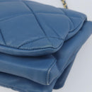 Salvatore Ferragamo Vala Umhängetasche Leder Blau Gold Original 169096V-16