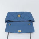 Salvatore Ferragamo Vala Umhängetasche Leder Blau Gold Original 169096V-19
