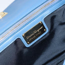 Salvatore Ferragamo Vala Umhängetasche Leder Blau Gold Original 169096V-20