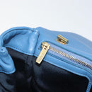 Salvatore Ferragamo Vala Umhängetasche Leder Blau Gold Original 169096V-23