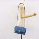 Salvatore Ferragamo Vala Umhängetasche Leder Blau Gold Original 169096V-25