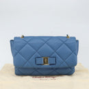 Salvatore Ferragamo Vala Umhängetasche Leder Blau Gold Original 169096V-12