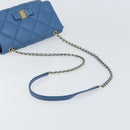 Salvatore Ferragamo Vala Umhängetasche Leder Blau Gold Original 169096V-7