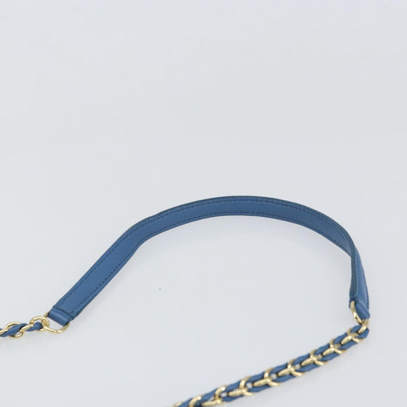 Salvatore Ferragamo Vala Umhängetasche Leder Blau Gold Original 169096V