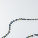 Salvatore Ferragamo Vala Umhängetasche Leder Blau Gold Original 169096V-8