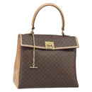CELINE Macadam Canvas Hand Bag PVC Leather Brown Gold Auth 169099-1