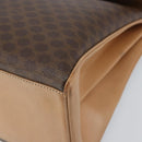 CELINE Macadam Canvas Hand Bag PVC Leather Brown Gold Auth 169099-8