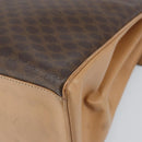 CELINE Macadam Canvas Hand Bag PVC Leather Brown Gold Auth 169099-16