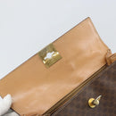 CELINE Macadam Canvas Hand Bag PVC Leather Brown Gold Auth 169099-10
