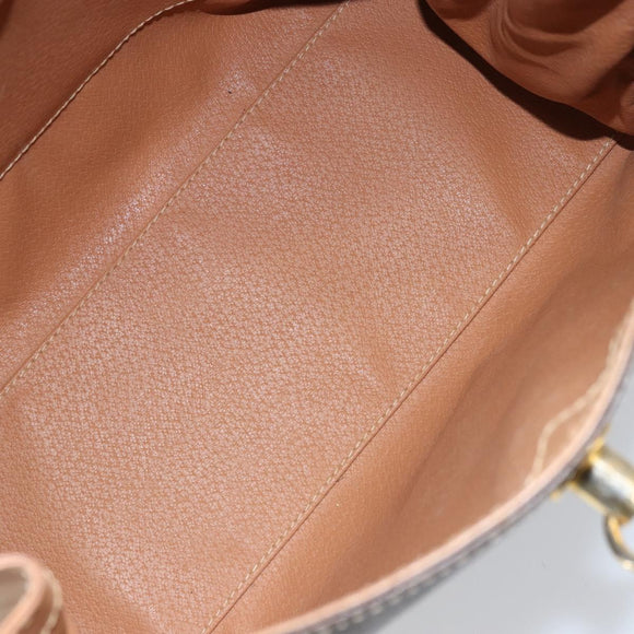 CELINE Macadam Canvas Hand Bag PVC Leather Brown Gold Auth 169099