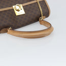CELINE Macadam Canvas Hand Bag PVC Leather Brown Gold Auth 169099-7