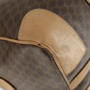 CELINE Macadam Canvas Boston Bag PVC Leather Brown Gold Auth 169100-15
