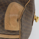 CELINE Macadam Canvas Boston Bag PVC Leather Brown Gold Auth 169100-16