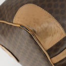 CELINE Macadam Canvas Boston Bag PVC Leather Brown Gold Auth 169100-17