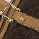 CELINE Macadam Canvas Boston Bag PVC Leather Brown Gold Auth 169100-18