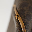 CELINE Macadam Canvas Boston Bag PVC Leather Brown Gold Auth 169100-9