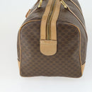 CELINE Macadam Canvas Boston Bag PVC Leather Brown Gold Auth 169100-3