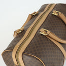 CELINE Macadam Canvas Boston Bag PVC Leather Brown Gold Auth 169100-6