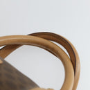 CELINE Macadam Canvas Boston Bag PVC Leather Brown Gold Auth 169100-14