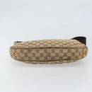GUCCI GG Canvas Shoulder Bag Beige Silver 122790 Auth 169102-5