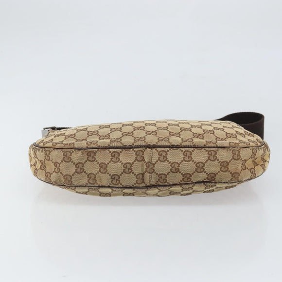 GUCCI GG Canvas Shoulder Bag Beige Silver 122790 Auth 169102