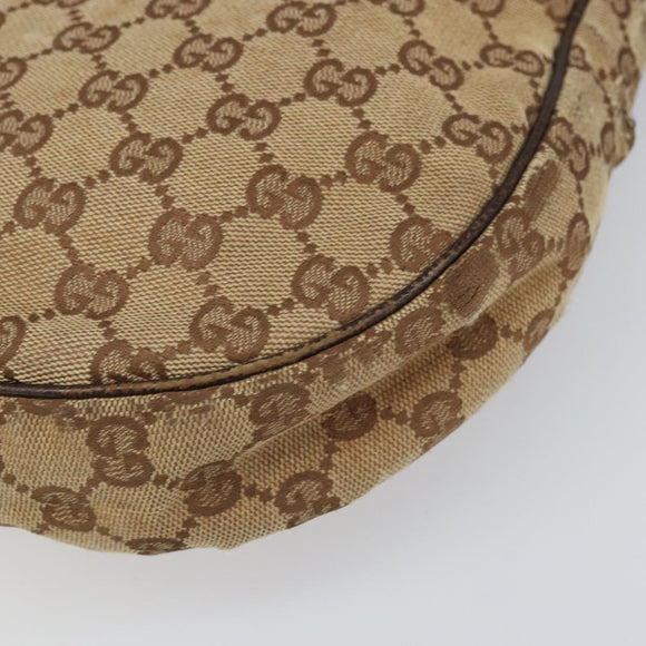 GUCCI GG Canvas Shoulder Bag Beige Silver 122790 Auth 169102