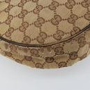 GUCCI GG Canvas Shoulder Bag Beige Silver 122790 Auth 169102-16