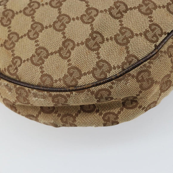 GUCCI GG Canvas Shoulder Bag Beige Silver 122790 Auth 169102