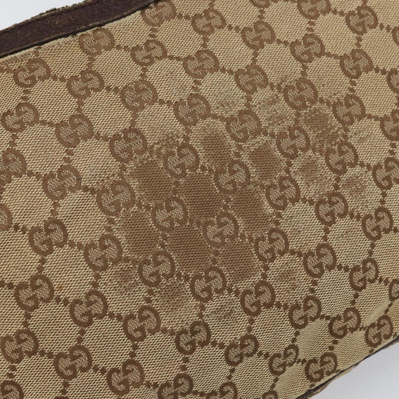 GUCCI GG Canvas Shoulder Bag Beige Silver 122790 Auth 169102