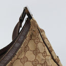GUCCI GG Canvas Shoulder Bag Beige Silver 122790 Auth 169102-10