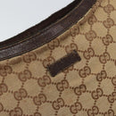 GUCCI GG Canvas Shoulder Bag Beige Silver 122790 Auth 169102-19