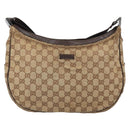 GUCCI GG Canvas Shoulder Bag Beige Silver 122790 Auth 169102-13