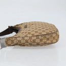 GUCCI GG Canvas Shoulder Bag Beige Silver 122790 Auth 169102-4