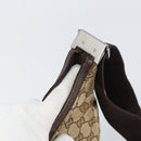 GUCCI GG Canvas Shoulder Bag Beige Silver 122790 Auth 169102-7
