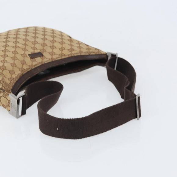 GUCCI GG Canvas Shoulder Bag Beige Silver 122790 Auth 169102
