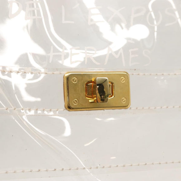 HERMES Vinyl Kelly Hand Bag Vinyl Clear Auth 169104