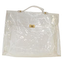 HERMES Vinyl Kelly Hand Bag Vinyl Clear Auth 169104-13