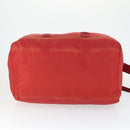 PRADA Boston Bag Nylon 2way Red Silver Auth 169109-5