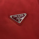 PRADA Boston Bag Nylon 2way Red Silver Auth 169109-19
