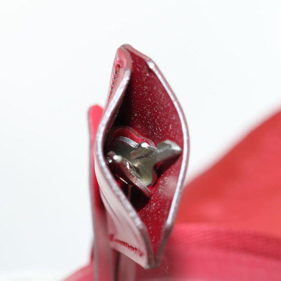 PRADA Boston Bag Nylon 2way Red Silver Auth 169109