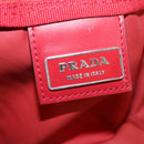 PRADA Boston Bag Nylon 2way Red Silver Auth 169109-24