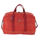 PRADA Boston Bag Nylon 2way Red Silver Auth 169109-13