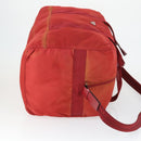 PRADA Boston Bag Nylon 2way Red Silver Auth 169109-3