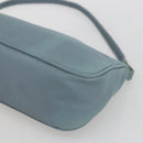 PRADA Accessory Pouch Nylon Light Blue Silver Auth 169111-14