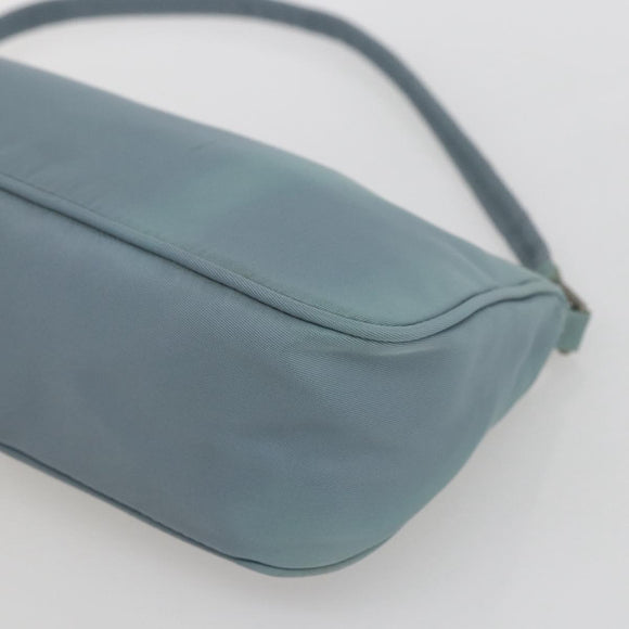 PRADA Accessory Pouch Nylon Light Blue Silver Auth 169111
