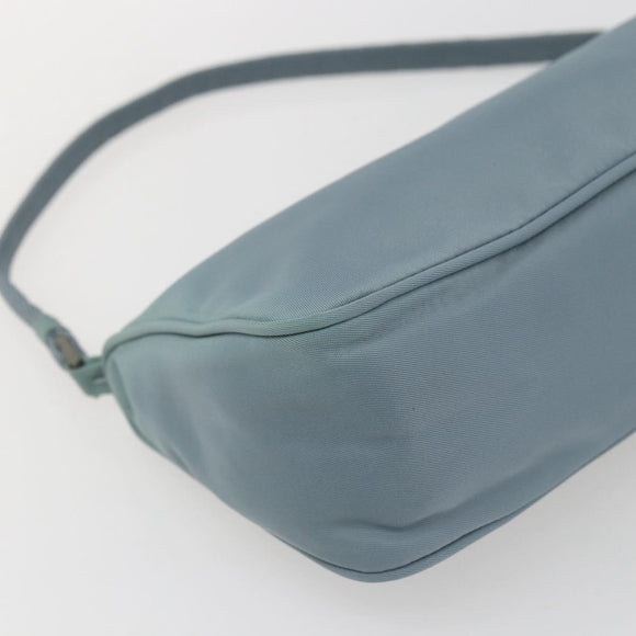 PRADA Accessory Pouch Nylon Light Blue Silver Auth 169111