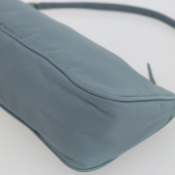 PRADA Accessory Pouch Nylon Light Blue Silver Auth 169111