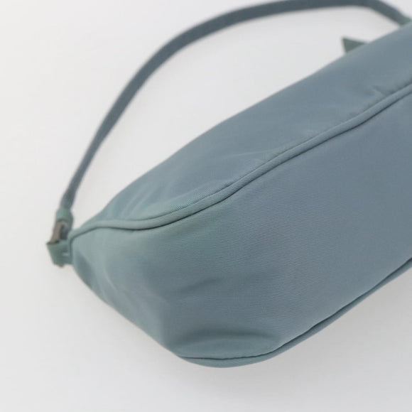 PRADA Accessory Pouch Nylon Light Blue Silver Auth 169111