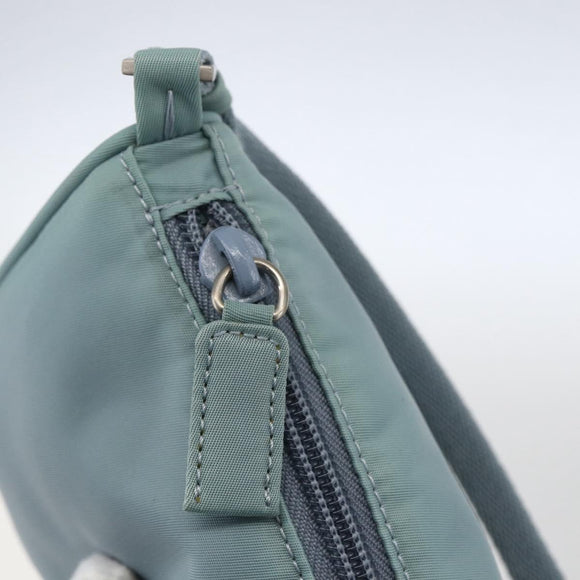PRADA Accessory Pouch Nylon Light Blue Silver Auth 169111